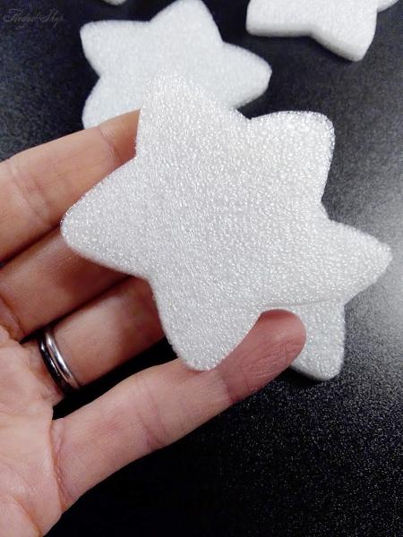 5 weiße Schaumstoff Sterne